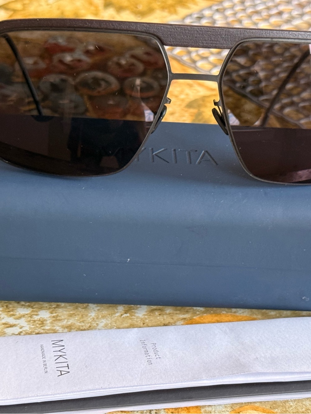 MYKITA x Leica ML03 Black Geometric Aviator Sunglasses